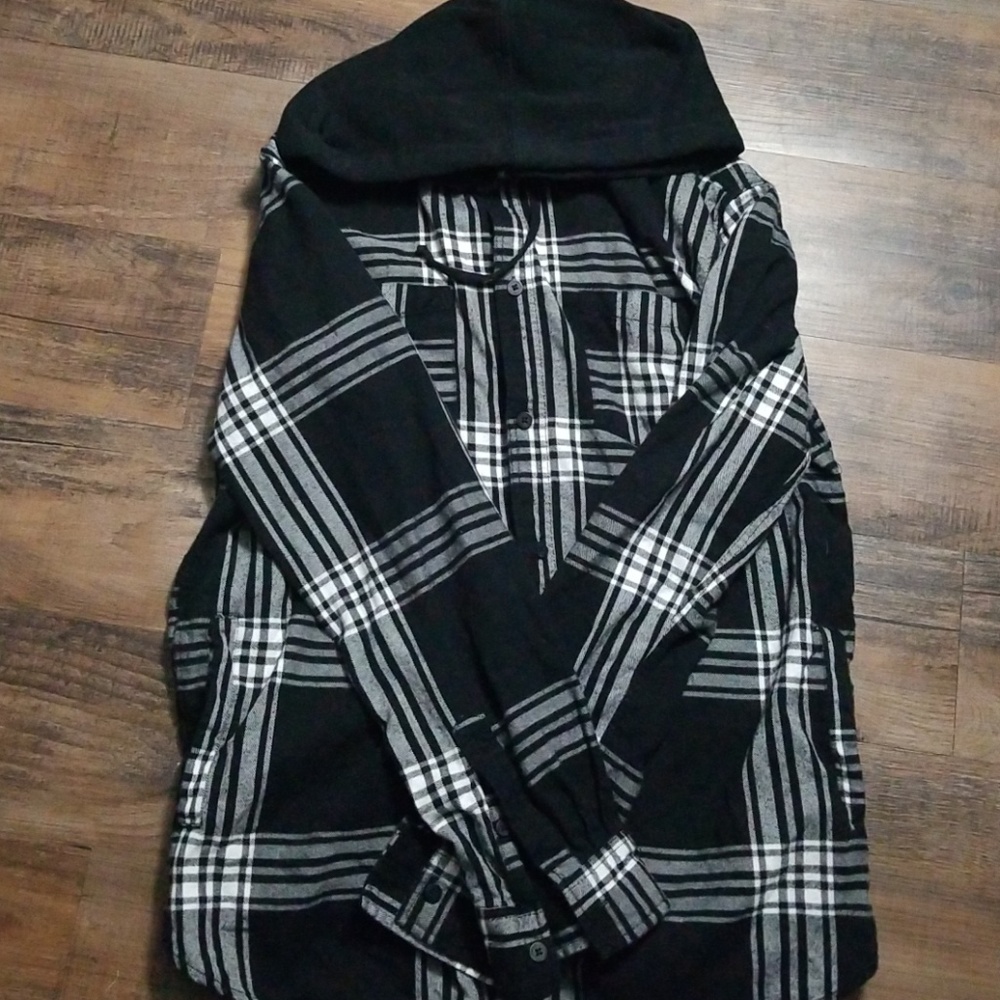 Mens hooded flannel